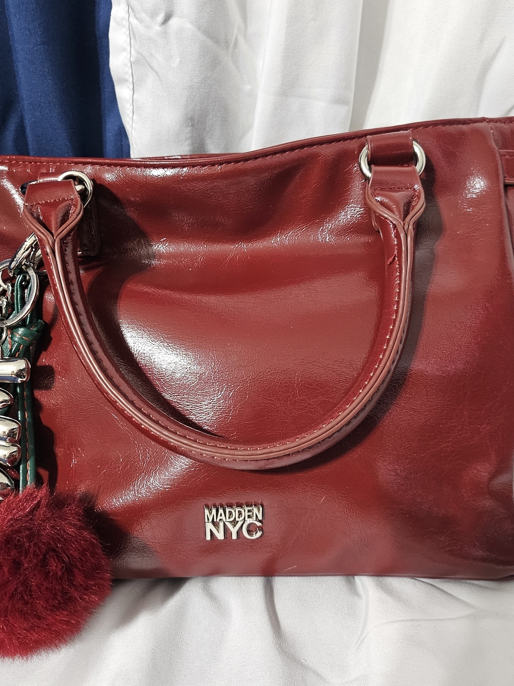 Madden NYC Women's Red/burgandy Satchel with Top Handles